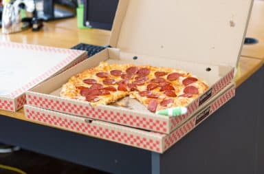 the office is getting pizza pies!