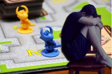 oh no the guys are sad over the boardgame