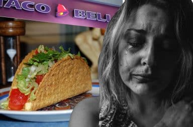 so sad in a taco bell wow i'm sobbing