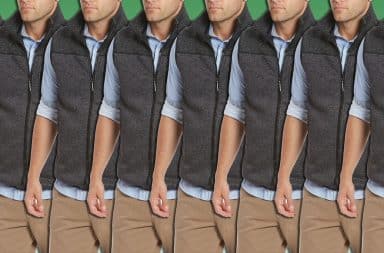 fleece vest guys are all over the place