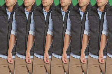 fleece vest guys are all over the place