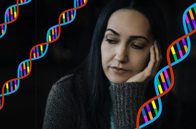 a lady gets a DNA visit from the strands