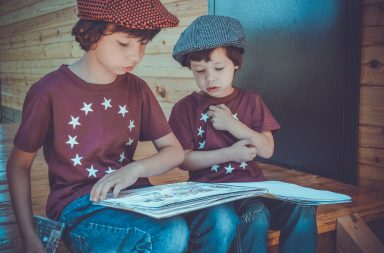 Kids reading a book