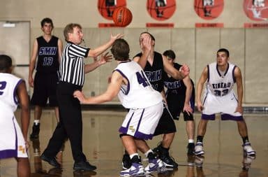 a referee at a youth basketball game