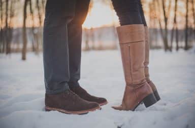 a couple in the snow