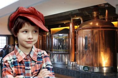 kid at the brewery