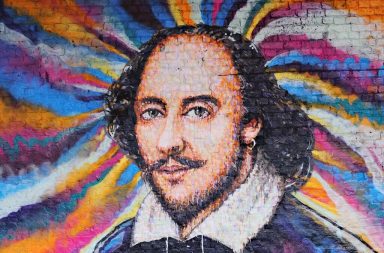 Shakespeare art mural multi-color