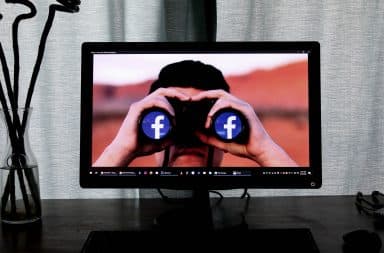 Facebook on computer monitoring a user