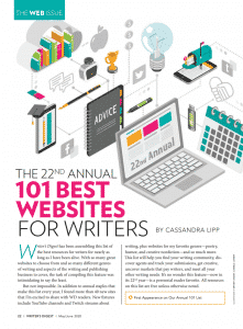 Writer's Digest 22nd Annual 101 Best Websites for Writers - cover story