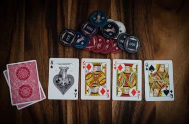 Poker chips on the table