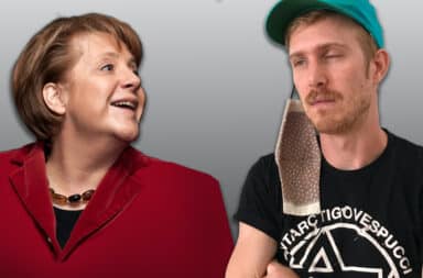 angela merkel and bad mask man