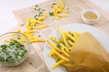 newspaper fries yum