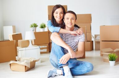 family with boxes