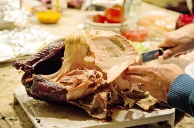 carving up a turkey
