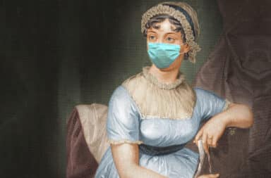 jane austen in a mask