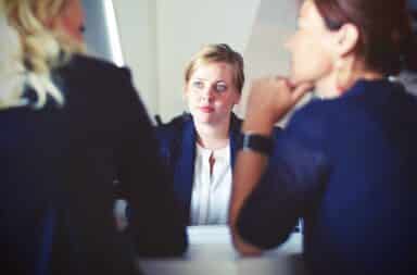 Woman wondering about an office job