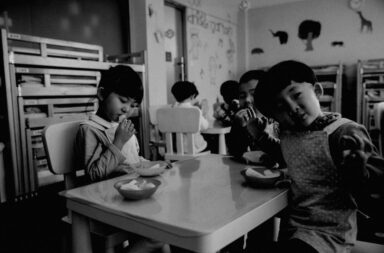 Kids at a table during daycare