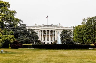 White House with grass