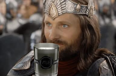 Aragorn smelling a black candle fragrance