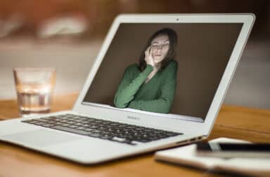 bored woman on the computer