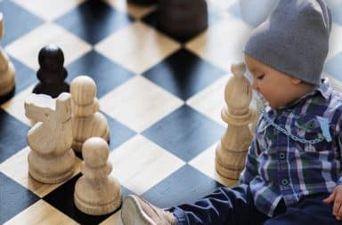 baby playing chess