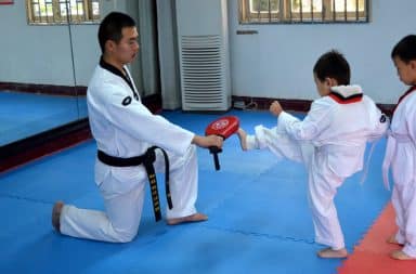 kid doing karate