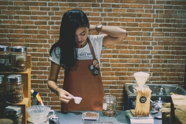 Cute barista working