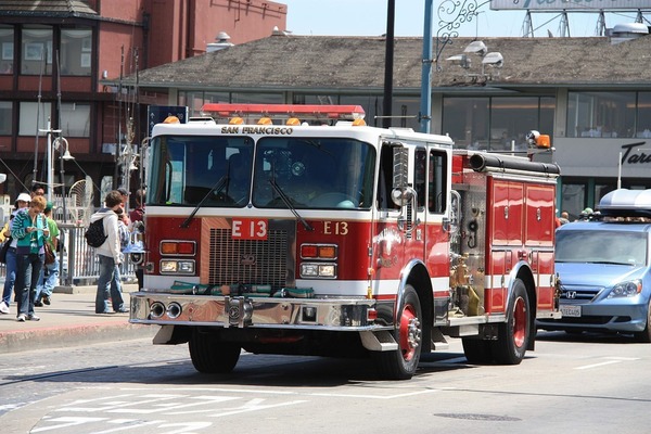 Fire truck on the street