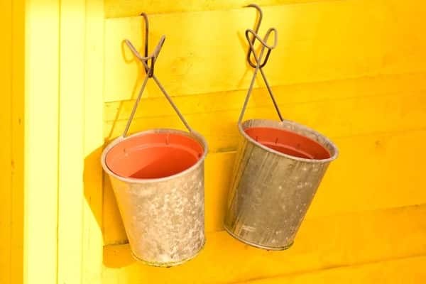 Two buckets hanging