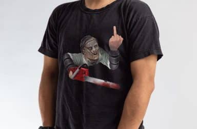 leatherface flipping you off t-shirt