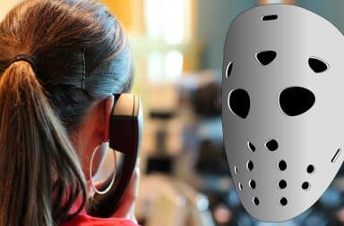 spooooky mask and phone call