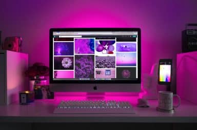 Internet speed pink glow