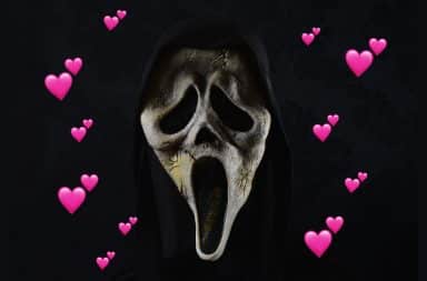 scream mask hearts