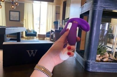 Handheld vibrator in purple