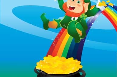 Leprechaun on a rainbow