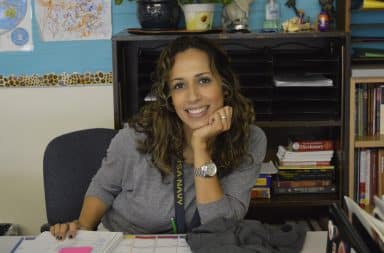 teacher at their desk