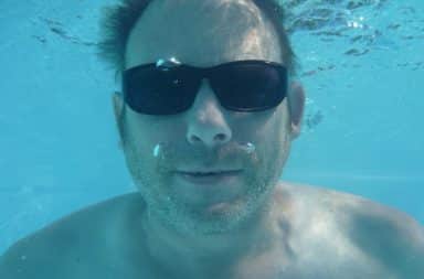 dad in the pool