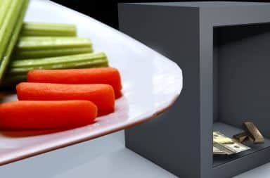 veggie snack next to a safe