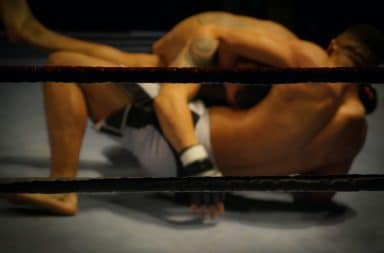 Wrestlers on the mat