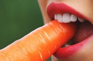 carrot in mouth