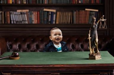 baby in the judge's chambers