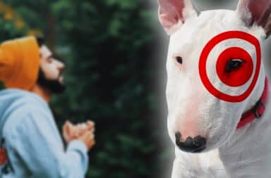 target dog praying guy