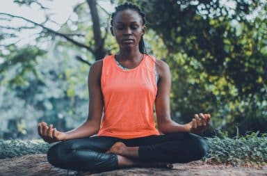 woman meditating