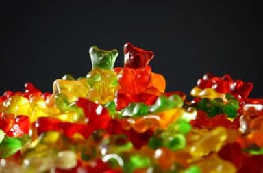 Neon gummy bears