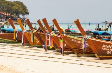 Thailand boats ashore