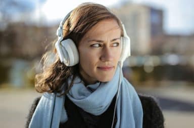 woman listening to tunes