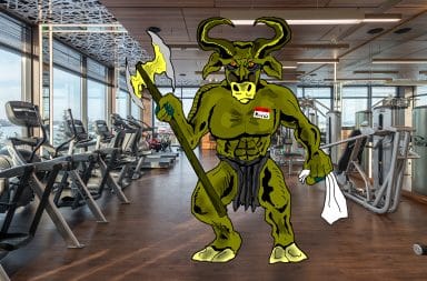 minotaur at the gym uh oh