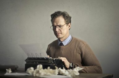 Paper writer typing