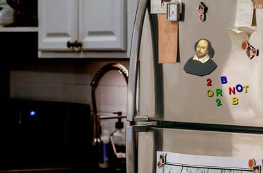 fridge with shakespeare on it