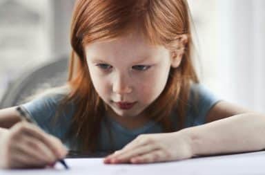 kid writing something